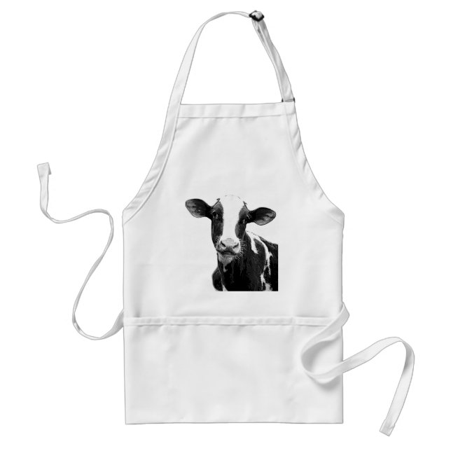 Tablier Vache laitière - veau noir et blanc de laiterie (Devant)