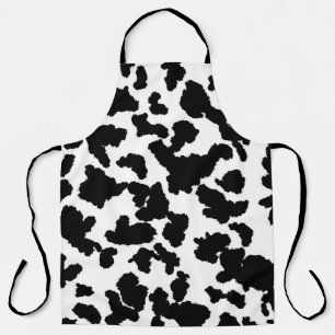 Tablier Vache Noire Et Blanche Cacher Motif De Fourrure