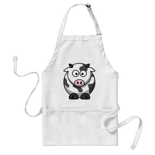 Tablier Vache ronde drôle à bande dessinée avec le nez (Devant)
