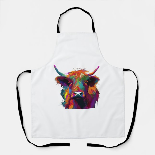 Tablier Vache, vache, vache, art de la vache des hautes te (Recto)