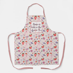 Tablier Vaches, Roses et fraises Coquette Motif