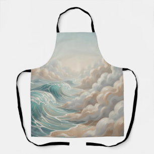 Tablier Vagues océaniques sereines Ciel nuageux Paysage ma