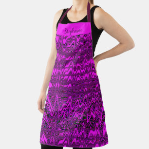 Tablier Vagues roses Abstraites vagues Motifs Monogrammes