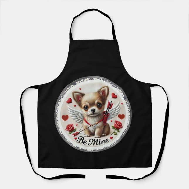 Tablier Valentine Angel Chihuahua Apron - Be Mine Kitchen (Recto)