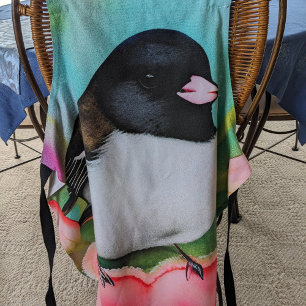 Tablier Valentine Junco Aquarelle Oiseau Tulipes & Coeur