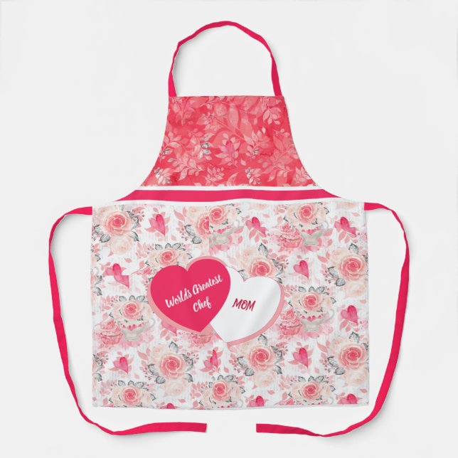 Tablier Valentine's Day World's Greatest Chef, MOM Apron (Recto)