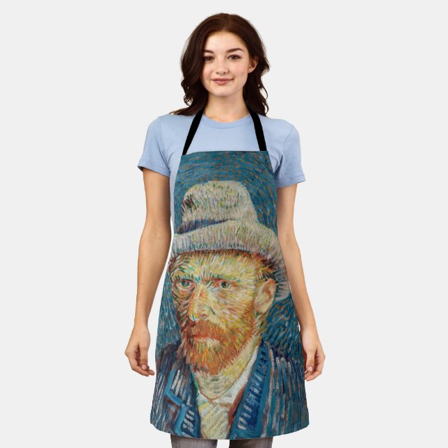 Tablier Van Gogh - Autoportrait avec un Casquette gris (Porté)