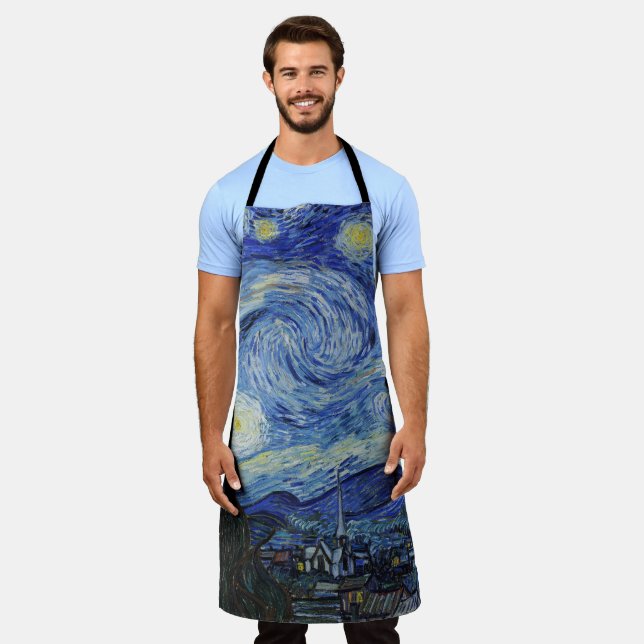 Tablier Van Gogh Starry Peinture nocturne (Porté)
