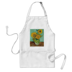 Tablier Vase avec trois tournesols, Vincent van Gogh