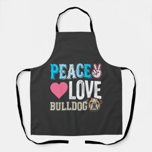 Tablier Vecteur Peace Love Bulldog