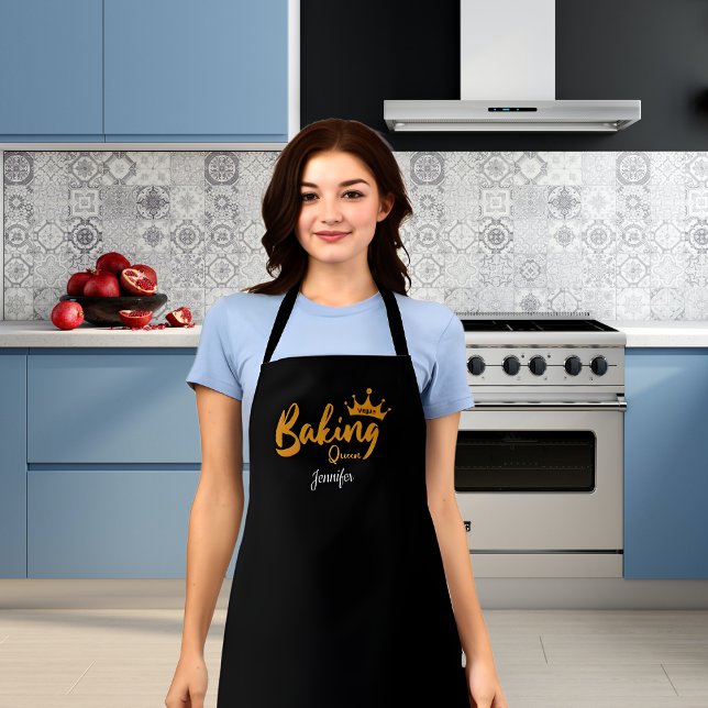 Tablier Vegan Baking Queen (avec nom) - Impression général (Créateur téléchargé)