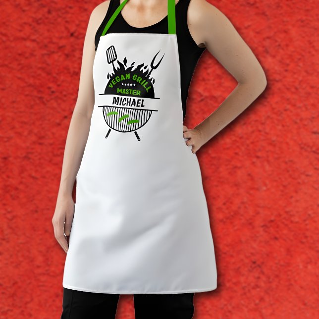 Tablier Vegan Grill Master (avec votre nom) (Créateur téléchargé)