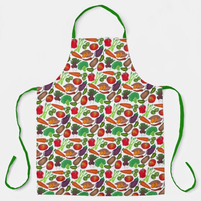 Tablier Végétal Imprimer Jardin Légume Viguille de marché  (Recto)