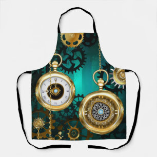 Tablier Veille bijoux Steampunk sur un Arrière - plan vert