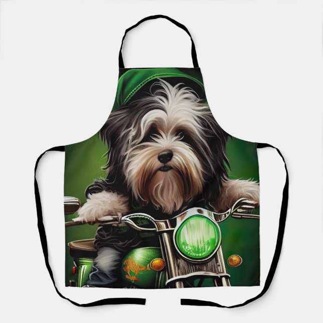 Tablier Vélo de conduite de chien Havanais St. Patrick's D (Recto)