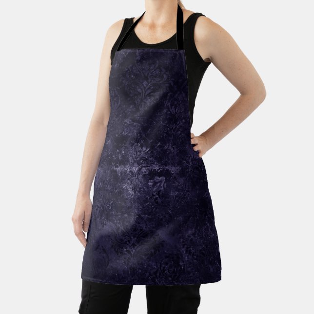 Tablier Velvety Midnight Damask | Indigo Purple Grunge (Insitu)