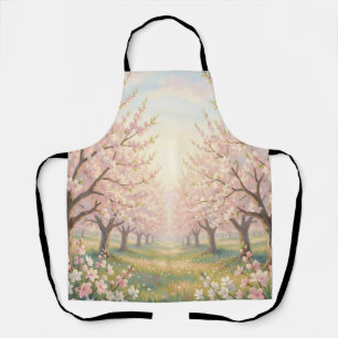 Tablier Verger de Cerisiers en Fleurs Rose Paysage Printan
