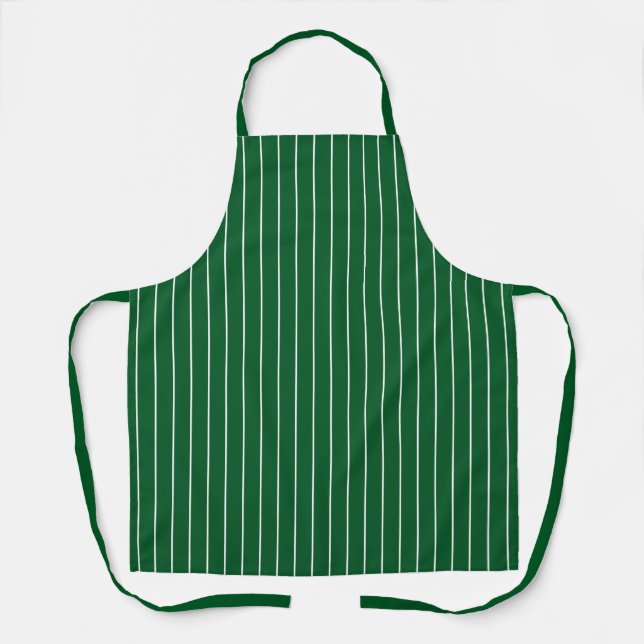 Tablier Vert avec Motif à rayures blanches (Recto)