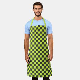 Tablier Vert et gris À damiers Motif