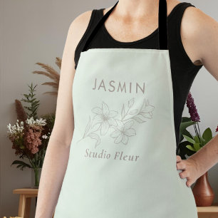 Tablier Vert menthe Employé floral élégant