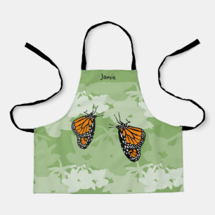 Tablier vert pour enfants avec un joli papillon mo
