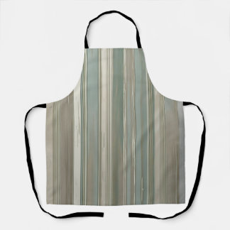 Tablier Vert Sauge Bleu Poussiéreux Taupe Gris Rayure Ferm