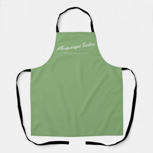 Tablier vert sauge clair avec logo Albuquerque Foo