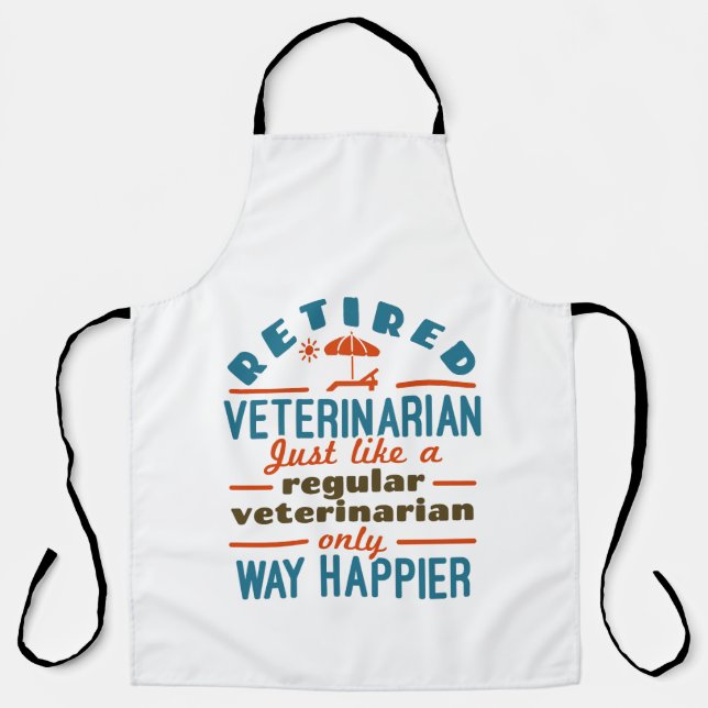 Tablier Vétérinaire retraité vétérinaire Happier (Recto)