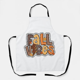 Tablier Vibes Automne Feuilles Citrouille Épice Thanksgivi