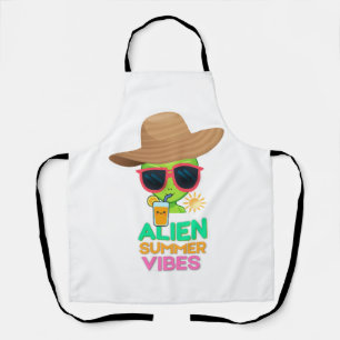 Tablier Vibes de plage estivale rétro alien