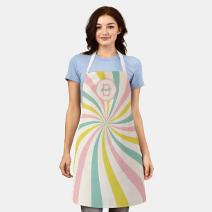 Tablier 'Vibes Lollypop', monogramme rétro