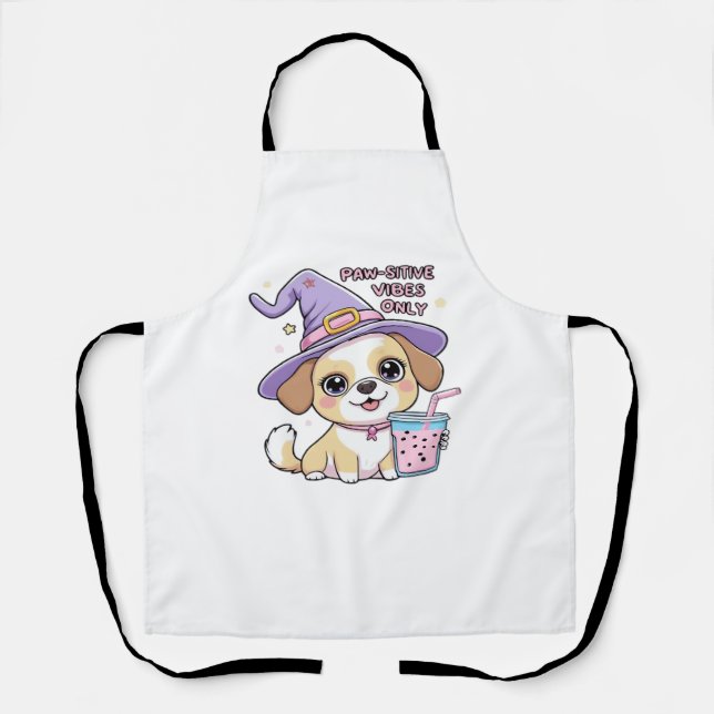Tablier Vibes Paw-Stive Seulement Chien mignon Avec Bubble (Recto)