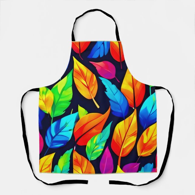 Tablier Vibrant Feuilles d'automne Motif (Recto)