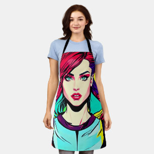 Tablier Vibrant Pop Art Girl Apron - Cool rétro