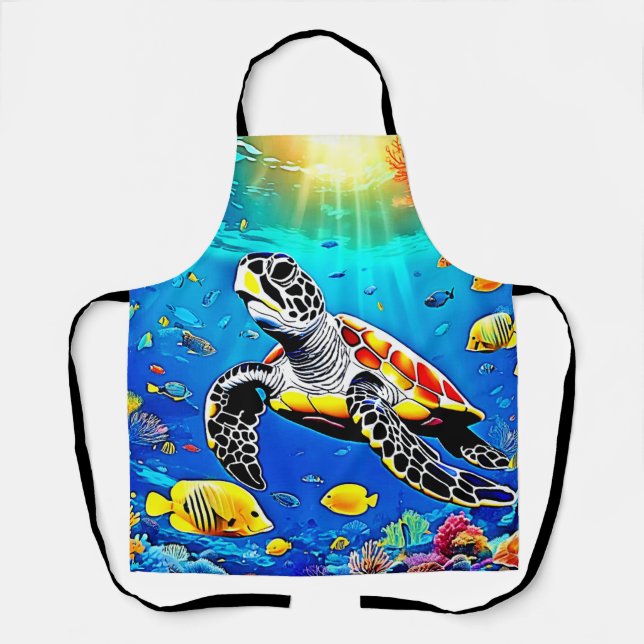 Tablier Vibrant Turtle Reef Life (Recto)