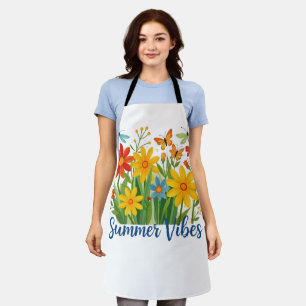 Tablier Vibrations d'été Floral avec Papillons