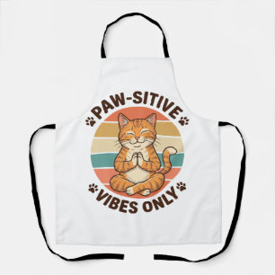 Tablier Vibrations Positives Uniquement Chat Méditant Desi