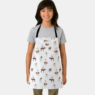 Tablier Vie agricole mignonne Motif animal Monogramme