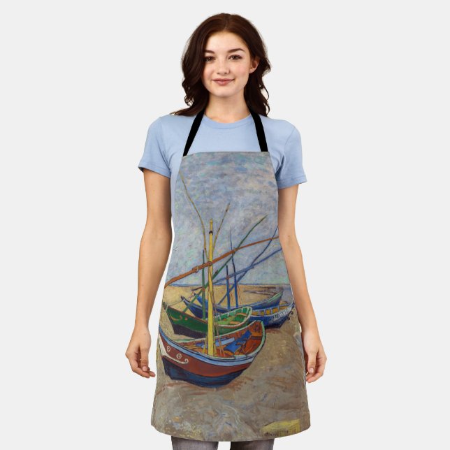 Tablier Vincent van Gogh - Bateaux de pêche sur la plage (Porté)