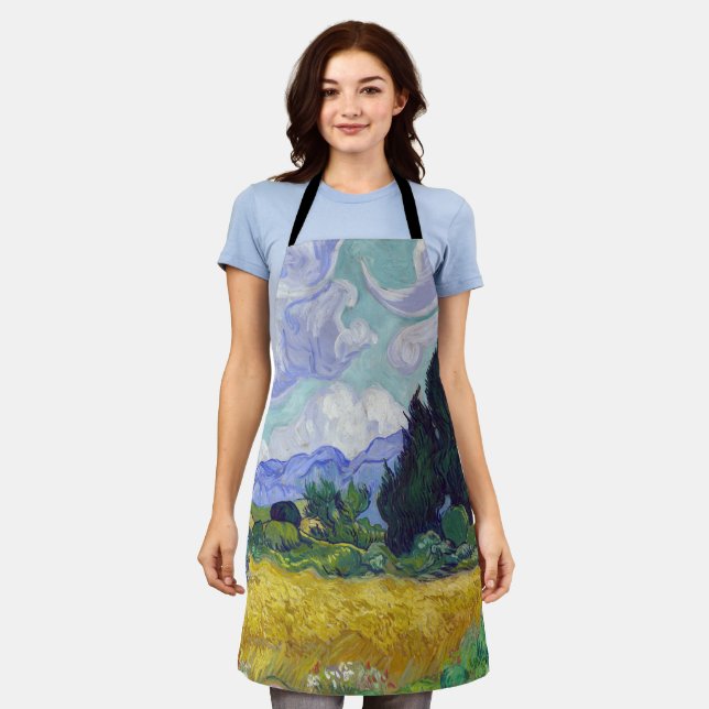 Tablier Vincent Van Gogh - Champ de blé avec cyprès (Porté)