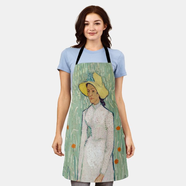 Tablier Vincent van Gogh - Fille en blanc (Porté)
