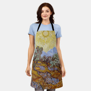 Tablier Vincent van Gogh - Oliviers, Ciel Jaune et Soleil