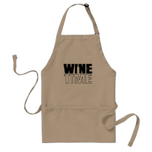 Tablier Vins : typographie en détresse avec bouteille de v