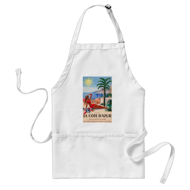 Tablier Vintage Côte d'Azur Beach Girl (Devant)