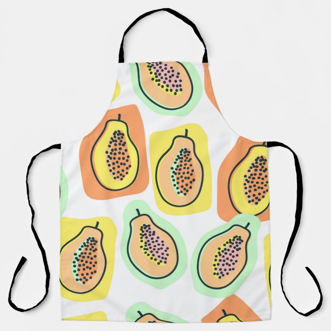 Tablier Vintage fruit de papaye à la main motif et sans so (Recto)