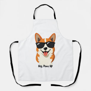 Tablier Vintage Hey, Paws Up Corgi avec Lunettes de Soleil