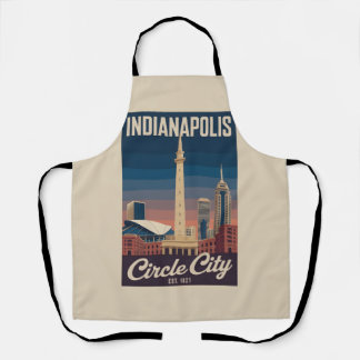 Tablier Vintage Indianapolis Indiana Retro Cityscape Trave