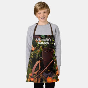 Tablier Vintage Jardin Fleur Aquarelle Floral Personnalisé