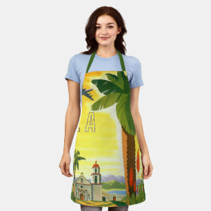 Tablier Vintage Los Angeles, Californie Mission avec Palm