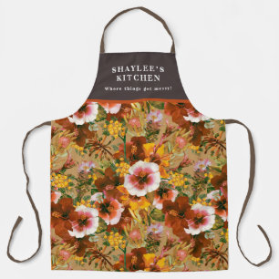 Tablier Vintage Moody Tropical Blooms